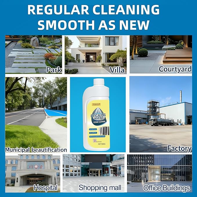 500ml Heavy-Duty Marble & Granite Cleaner –Yellowing & Limescale Remover for Tile, Concrete & Natural Stone – Restores Shine for Bathroom, Kitchen, Patio & Outdoor Stone Surfaces
