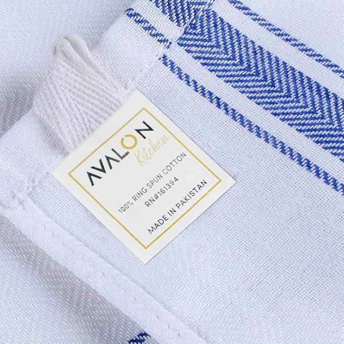 Dish Towels Set (Value Pack of 30) Size 15x25 Inch, 100% Cotton Soft & Absorbent Kitchen Towels, Tea Towels, Reusable Cleaning Cloths for Household Cleaning (Blue)