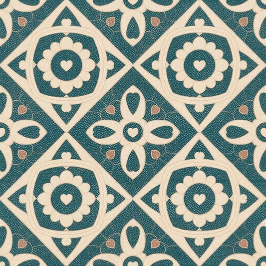 10PCS 12x12 Inch Vintage Heart Floral Pattern PVC Floor Tiles Peel and Stick Removable Self Adhesive Vinyl Flooring Stickers for Bathroom Kitchen Bedroom Home Decor