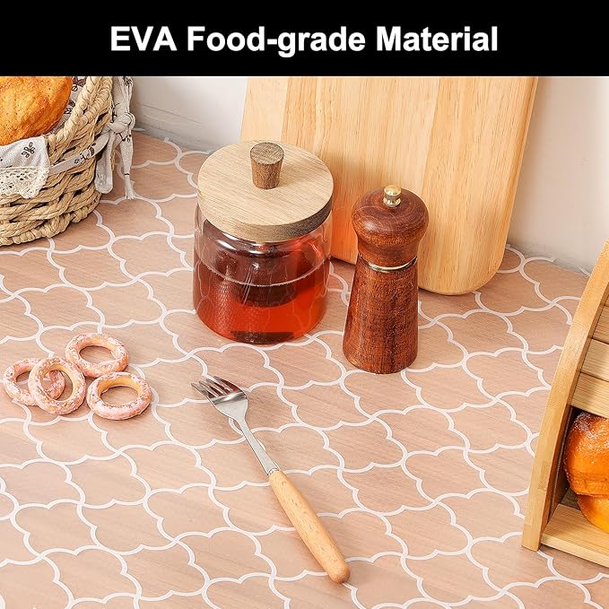 Cooyes Shelf Liner – Premium Non-Adhesive Cabinet & Drawer Liner for Kitchen – Waterproof Shelf Paper with Modern Pattern – Durable EVA Cabinet Mat – Easy to Cut （24" W x 240" L）