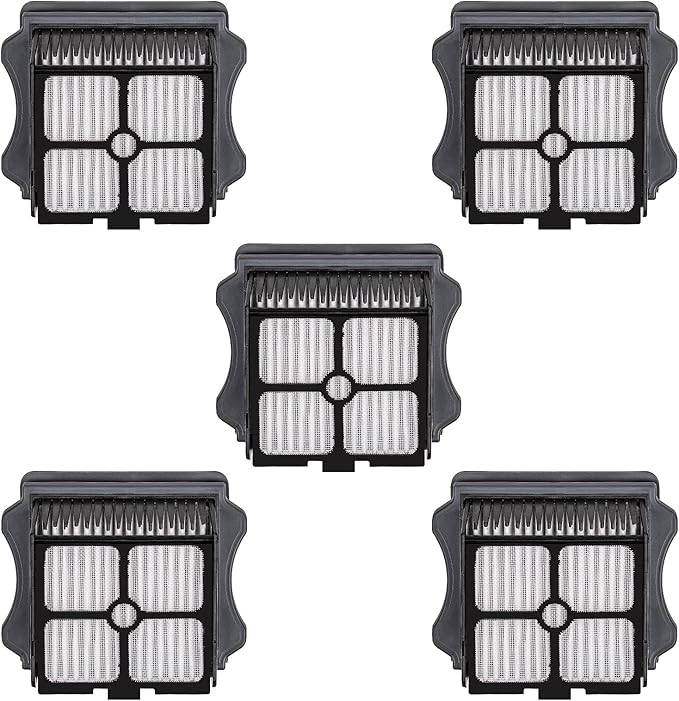 (5 Pack) HEPA Filters Compatible With Tineco iFloor 3/ Floor One S3/ One S5/ One S5 Pro 2, Wet Dry Vacuum Cleaner Filter, Replacement Parts 5 Filters (Note: Not applicable to Floor ONE S5 Combo)