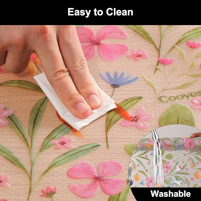 Cooyes Shelf Liner – Premium Non-Adhesive Cabinet & Drawer Liner for Kitchen – Waterproof Shelf Paper with Modern Pattern – Durable EVA Cabinet Mat – Easy to Cut （24" W x 360" L）