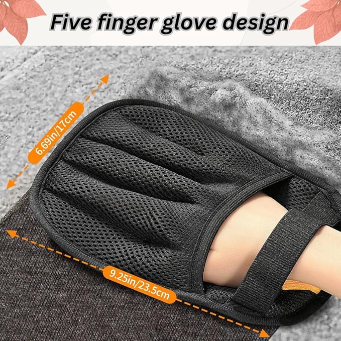 Electrostatic Pet Hair Remover Glove – Black, Ambidextrous, Reusable for Cats and Dogs