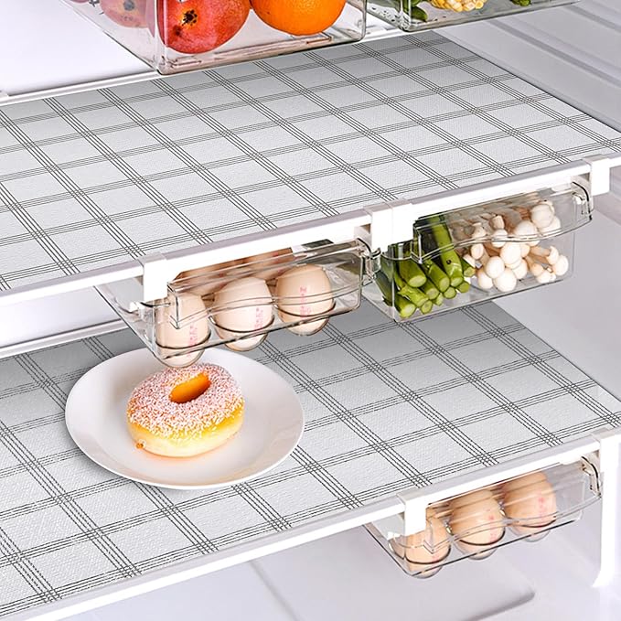 Coavas Extra Grip Thickened Shelf and Drawer Liner - Non-Adhesive Non-Slip Waterproof Mats for Kitchen Cabinets, Drawers, Shelves, Dresser & Cupboard, Easy Cut DIY (Stripe, 12IN x 10FT)