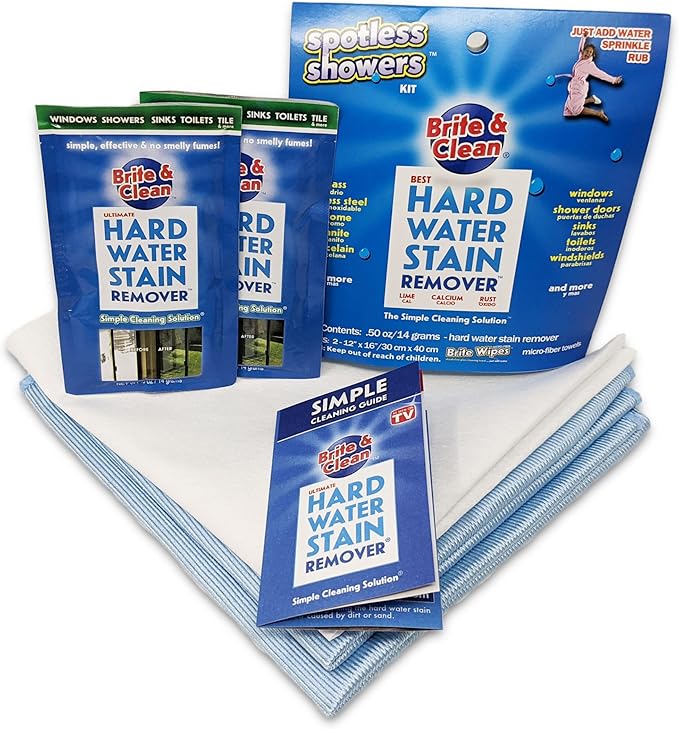 Brite & Clean® Spotless Shower Doors® Kit for Hard Water Stain Removal & Cleaning
