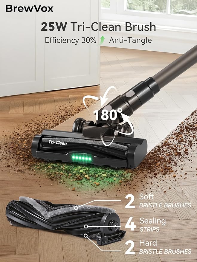 Telescopic Cordless Stick Vacuum Cleaner for Home Carpet & Pet Hair, 40kPa Powerful Suction, 450W Motor, 65 Min Runtime, 2.5H Quick Rechargeable for All Floors