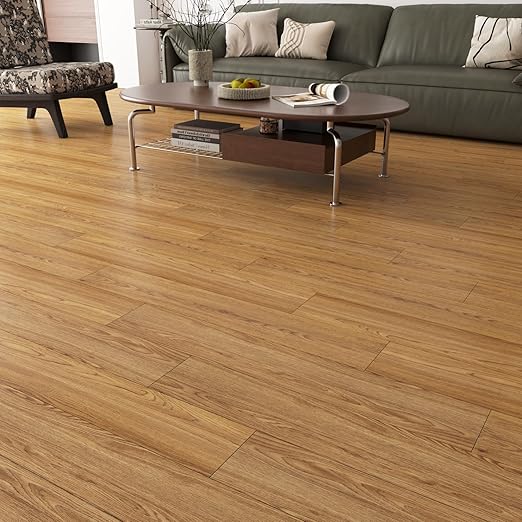 Yenhome 12"X12" Peel and Stick Vinyl Flooring Waterproof 35 Plank Peel and Stick Floor Tile Bathroom Kitchen Flooring Temporary Self Adhesive Floor Tiles for Renter Brown Wood Scratch-Resistant