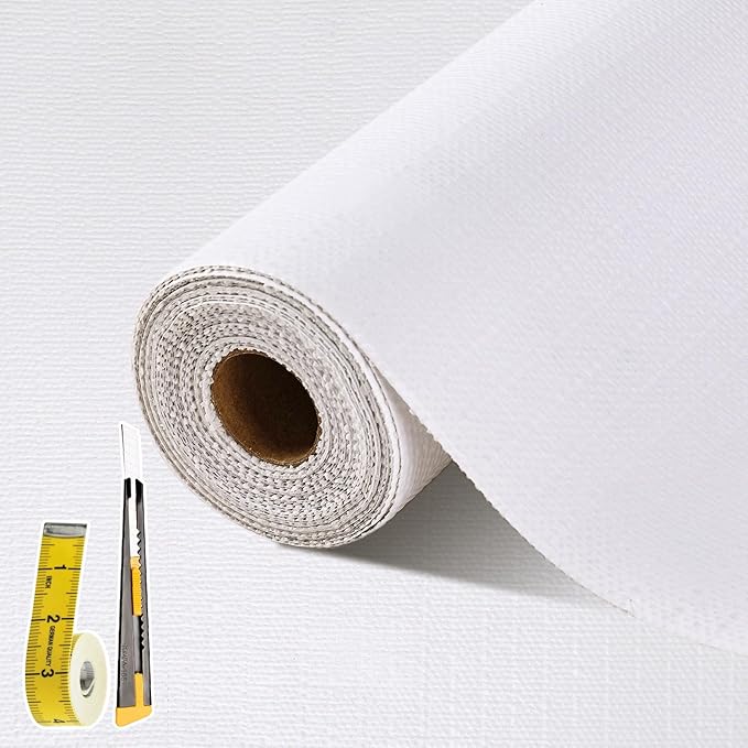 Drawer and Shelf Liner for Kitchen Cabinet: 23 in X 30 Ft Non Slip Waterproof Shelf Paper Non Adhesive Refrigerator Liners White Easy Liners for Bathroom Cupboard with Knife Tape Measure