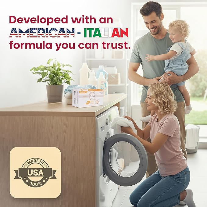 Luxury Laundry Detergent Packs – 60 Loads | Plant-Based, Plastic-Free, SLS-Free, Vegan, HE Compatible | Premium Eco Friendly Detergent, Fragrance-Free for Sensitive Skin | American Made
