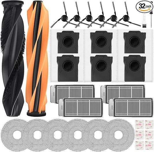 Replacement Kit for Dreame X50 Ultra Complete/L50 Ultra/Matrix10 Ultra/Mova V50 Ultra Robot Vacuum Cleaner,2 Main Brushes,4 Filters,6 Mop Pads&Side Brushes&Dust Bags&Scented Tablets