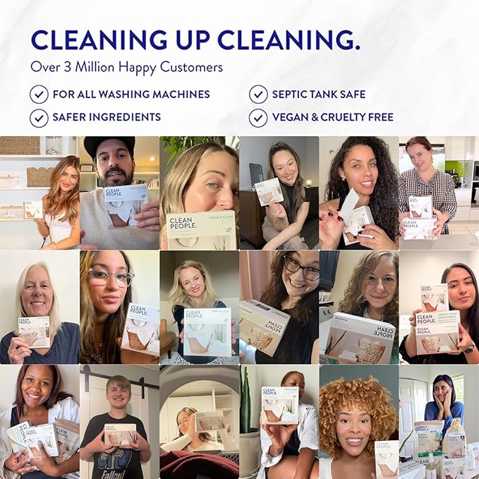 The Clean People Laundry Detergent Pods - Hypoallergenic Laundry Pods - Ultra Concentrated, Recyclable Packaging, Stain Fighting - Peppermint, 96 Pack