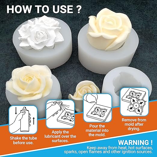 Silicone Mold Release Spray (2x16.9 fl oz / 500ml) Release Agent for Epoxy Resin, Candle & All Molds | Smooth, Non-Stick Lubricant for Easy Removal | 2 Pack