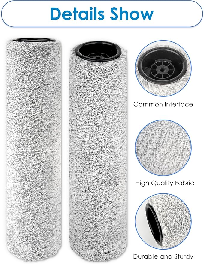 【V2, Detachable Roller】(3 Pack) S7 Pro Replacement Brush Rollers for Tineco Floor One S9 Artist Pro, Floor One S7 Pro, Floor One S6/ Stretch S6/ Switch S6 Cordless Wet Dry Vacuum Cleaner (No Handle)