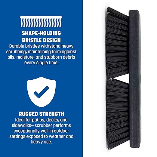 SPARTA Plastic Floor Scrub Brush, Brush Head Only, Deck Brush with ACME Standard Thread Fitting for Deck, Industrial Kitchens, and Hospitals, 10 Inches, Blue, (Pack of 6)