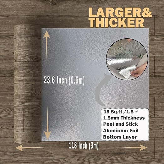 Oxdigi Peel and Stick Vinyl Flooring Roll 23"x 118"/19 Sq.Ft, Thicken Self Adhesive Vinyl Floor Tiles Wood Plank Flooring Waterproof Wear-Resistant for Any Room, Easy DIY Floor Coverings, Brown
