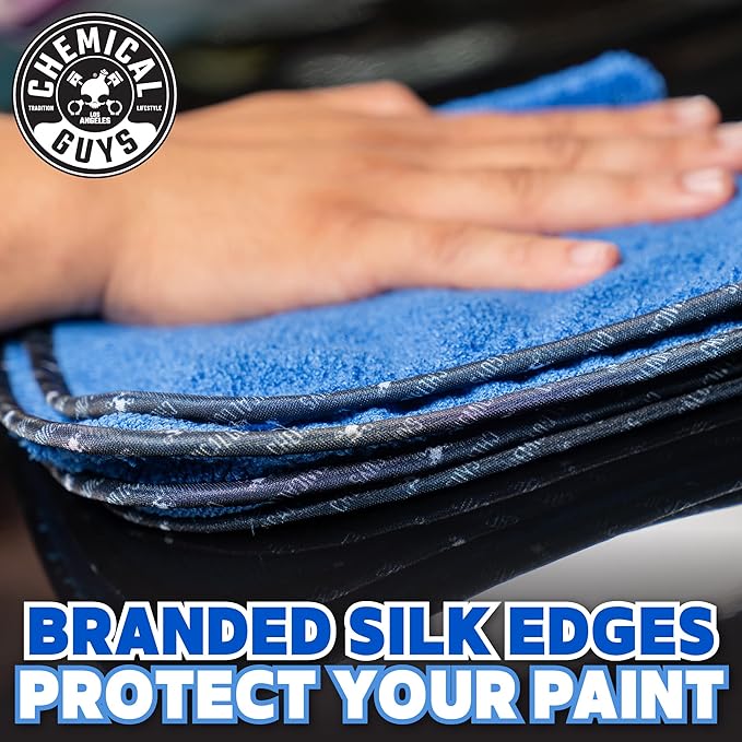 Chemical Guys Professional Grade Premium Microfiber Towels for Cars, Blue, 16" x 16", Ultra-Soft and Scratch-Free Car Detailing Cloths for Trucks, Motorcycles, and More - 12 Pack