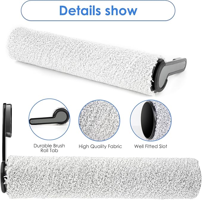 【NOT FOR Version 2, ROLLER HANDLE NOT DETACHABLE】 (3 Pack) ONE S7 PRO Replacement Brush Rollers for Tineco Floor ONE S7 PRO, ONE S6 Smart Cordless Cordless Wet Dry Vacuum Cleaner, Parts Brush Rollers