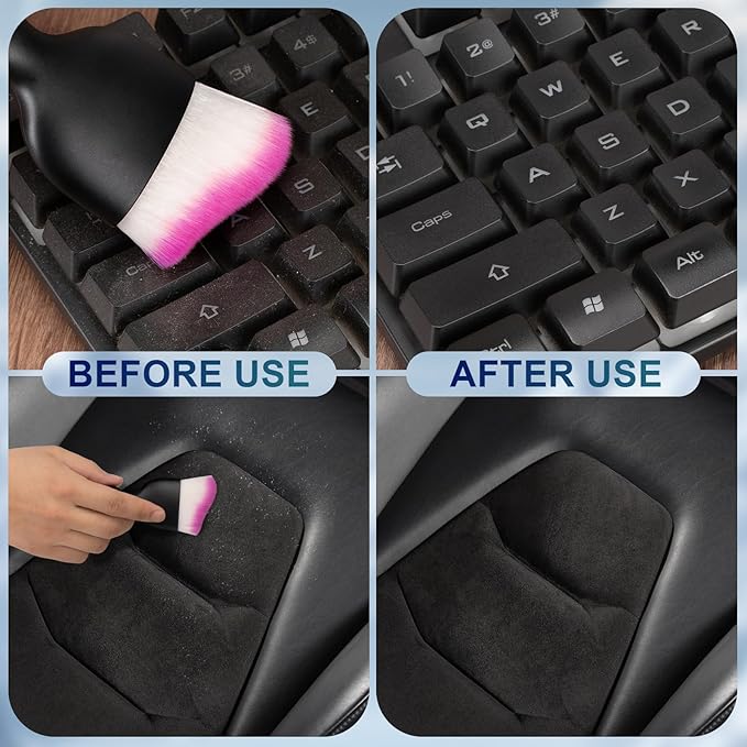 2 PCS Car Interior Detailing Brush, Auto Car Dusting Brushes, Soft Bristles Duster Removal Cleaning Tool for Dashboard Interior, Exterior, Skylight, Leather, Dust Brush, White & Purple