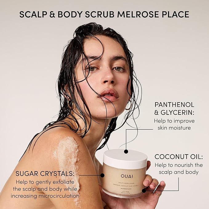 OUAI Hair Care Set - Clarifying Shampoo & Exfoliating Scalp Scrub - Deep Cleansing & Balancing - Hair Care Kit with Detox Shampoo & Travel Size Sugar Scrub for Scalp - Valentine's Day Gifts (2 Count)