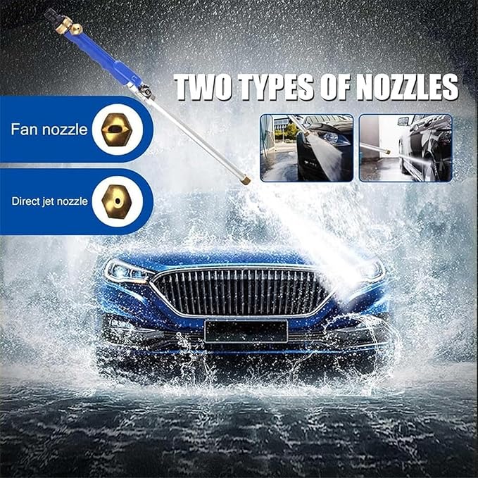 High Pressure Power Washer Wand,Watering Sprayer Cleaning Tool,Upgraded Hydro Jet Water Hose Nozzle with 2 Different Nozzles,Quick Connect FlexibleWand Lance for Gutter Patio Car Pet Window