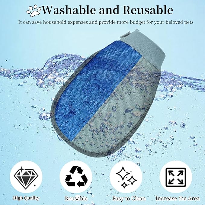 Pet Hair Removal Glove for Dogs & Cats, 2026 Newly Upgraded Electrostatic Animal Hair Removal Glove, Reusable Magic Brush for Clothing, Couch, Bed, Carpet, Car Seat, Furniture