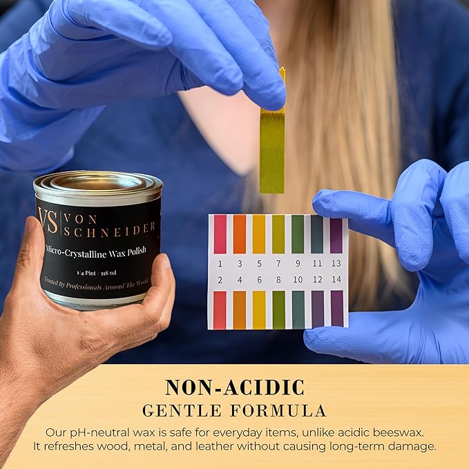 Von Schneider Micro-Crystalline Wax Polish, 118ml – Multi-Surface Protective Wax for Wood, Metal, Stone & Leather – Polishes, Preserves & Protects - pH Neutral, Easy to Apply, Made in the USA - 2PACK