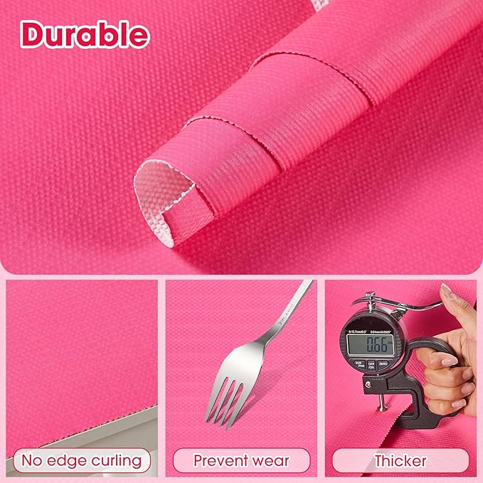 Drawer and Shelf Liner, Non-Slip Kitchen Cabinet Liners Non-Adhesive Thick Strong Grip Waterproof Washable Mats Protect Dresser Shelves Cupboard Bathroom Cabinets, Fuchsia, 18 in X 20 FT