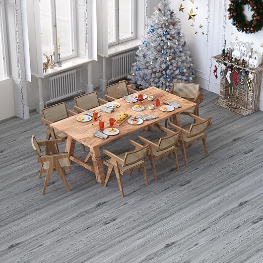 Oxdigi Peel and Stick Vinyl Flooring 2 Rolls 23"x 393"/128 Sq.Ft, Self Adhesive Vinyl Floor Tiles Wood Plank Flooring Waterproof Wear-Resistant for Any Room, Easy DIY Floor Coverings, Grey Wood