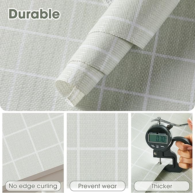 Drawer and Shelf Liner, Non-Slip Kitchen Cabinet Liners Non-Adhesive Thick Strong Grip Waterproof Washable Mats Protect Dresser Shelves Cupboard Bathroom Cabinets, Light Green, 24 in X 10 FT