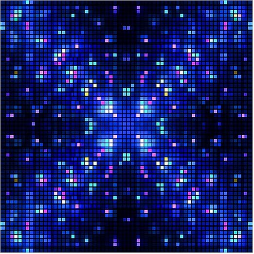 Nuxovilar Peel and Stick Vinyl Floor Tiles - 11.8"x11.8" Colorful Pixel Pattern, 10 Pcs Self-Adhesive Peel and Stick Flooring for Easy Room Upgrade