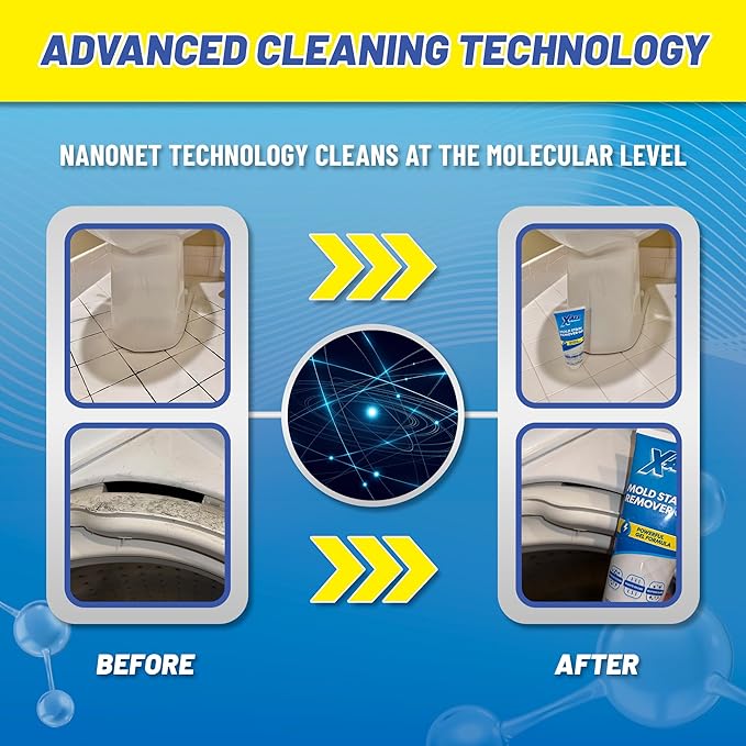 X-ALL Mold Stain Remover - Heavy Duty Mold Stain Cleaner for Bathroom Grout, Tile, Shower, Washing Machine Seal - 150g