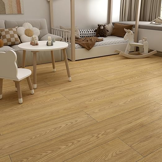 Yenhome 6"X36" Light Wood Peel and Stick Floor Tile Waterproof Bathroom Kitchen Vinyl Floor Tiles Peel and Stick Vinyl Flooring Self Adhesive Laminate Waterproof Flooring Planks (17Plank, 25.5 Sq.Ft)