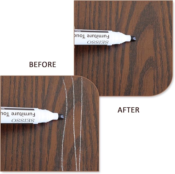 SEISSO Wood Furniture Repair Kit - Set of 42 Hardwood Laminate Vinyl Floor Repair Kit Wood Fillers, Markers and Wax Sticks - Used for Cover Ups Scratches, Stains, Holes for Table, Door, Cabinet