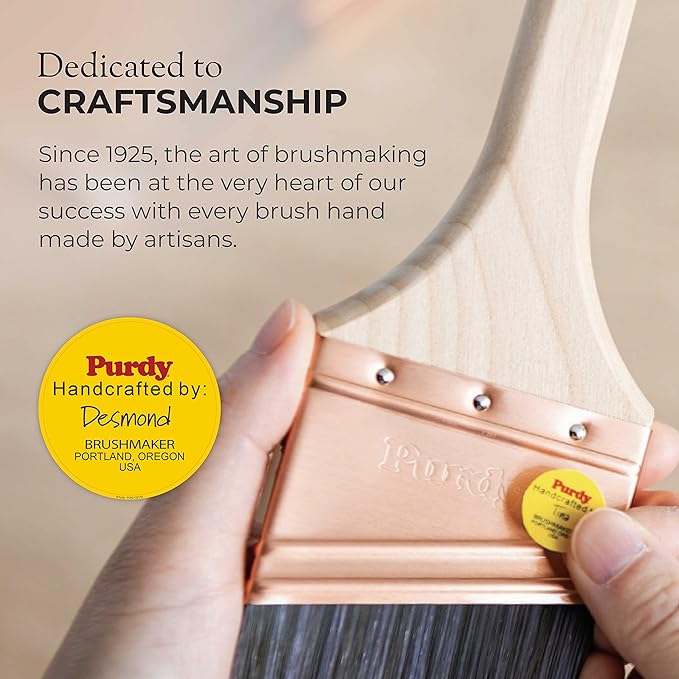 Purdy 144380340 XL Series Sprig Flat Trim Paint Brush, 4 inch