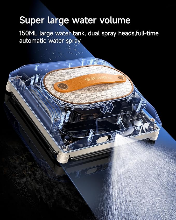 Window Cleaning Robot, Window Cleaner Robot with Dual Water Spray 6000Pa Suction Power Automatic Cleaning for High-Rise Windows and Glass Doors (4 Cleaning Modes)