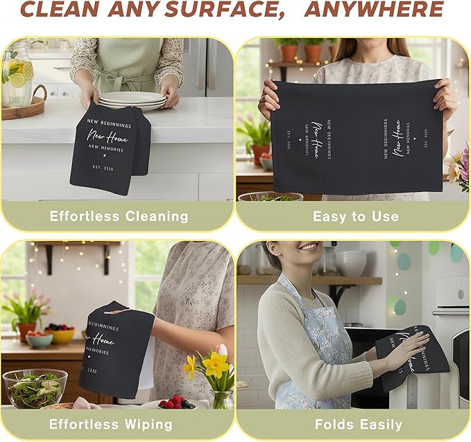 New Home Gift Kitchen Towels with Saying, Funny Decorative Hand Towel, Housewarming Gift Ideas for New Homeowners, Cute Funny Hand Towels Bathroom Kitchen 16x24 Inch-b04