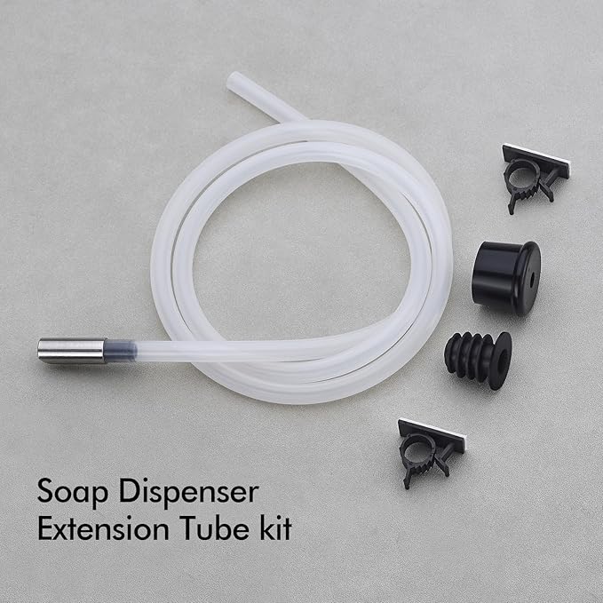 BAGNOLUX Kitchen Sink Soap Dispenser Extension Tube Kit with Check Valve, Under-Sink & Countertop Filtration, Bottle Washer for Hose Extender