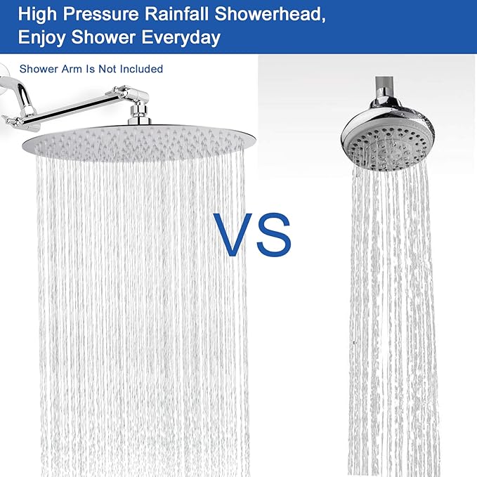 NearMoon Rain Shower Head, Ultra-Thin Design-Pressure Boosting, Awesome Some Experience, High Flow Stainless Steel Rainfall Head (16 Inch, Chrome Finish)
