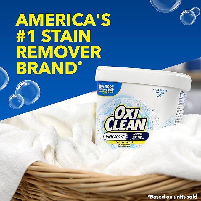 OxiClean White Revive Laundry Whitener and Stain Remover Power Paks, 24 Count