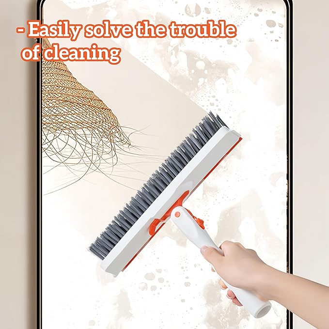 53''Grout Cleaning Brush with Long Handle,Grout Cleaner Brush for Tile Floors ,2 in 1 V-Grout Scrubber for Crevice, Tile Line, Shower, Kitchen, Bathroom