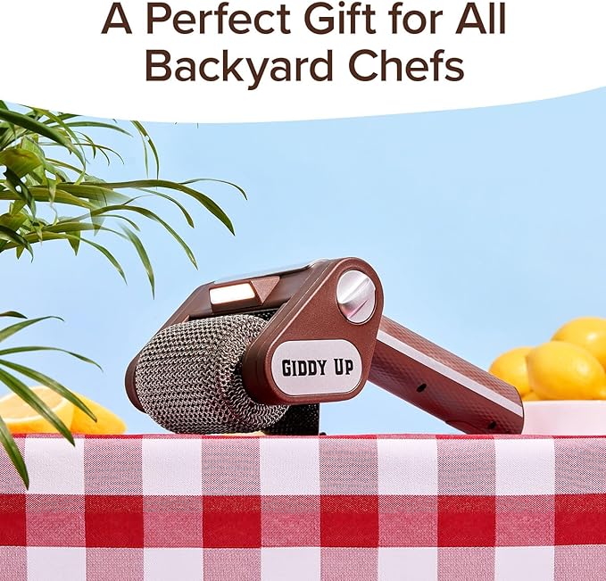 HorsePower Giddy Up Grill Cleaner AS SEEN ON TV! – Cordless, Rechargeable BBQ Tool with 350 RPM Stainless Roller, LED Light – Patents Pending – From BulbHead, a Family-Owned American Brand (Pack of 2)