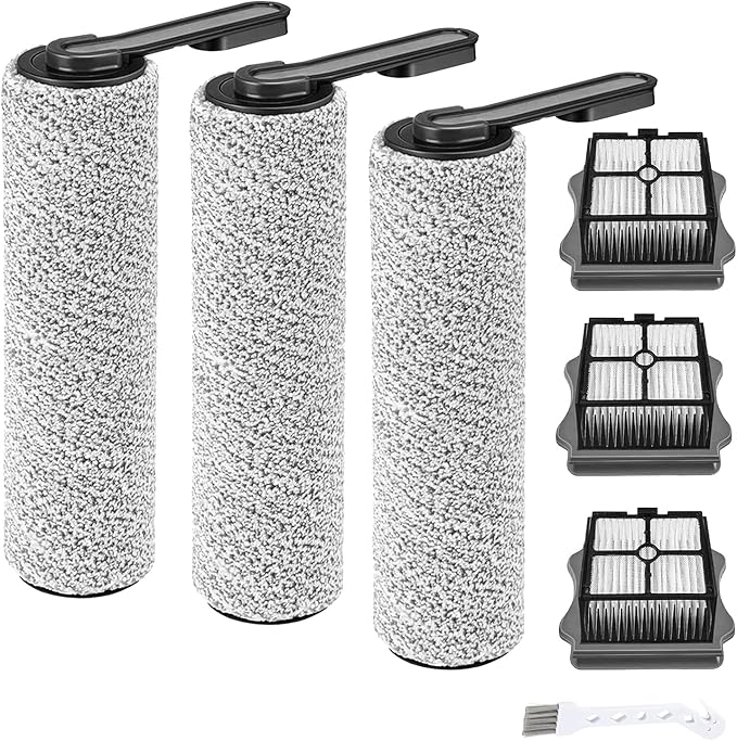 (7pcs) HEPA Filters & Replacement Roller Brush Compatible For Tineco Floor ONE S5/Floor One S5 Pro 2 Wet Dry Vacuum Cleaner, Replacement Parts Accessories Kit Inclue 3 Vacuum Filter, 3 Brush Rollers