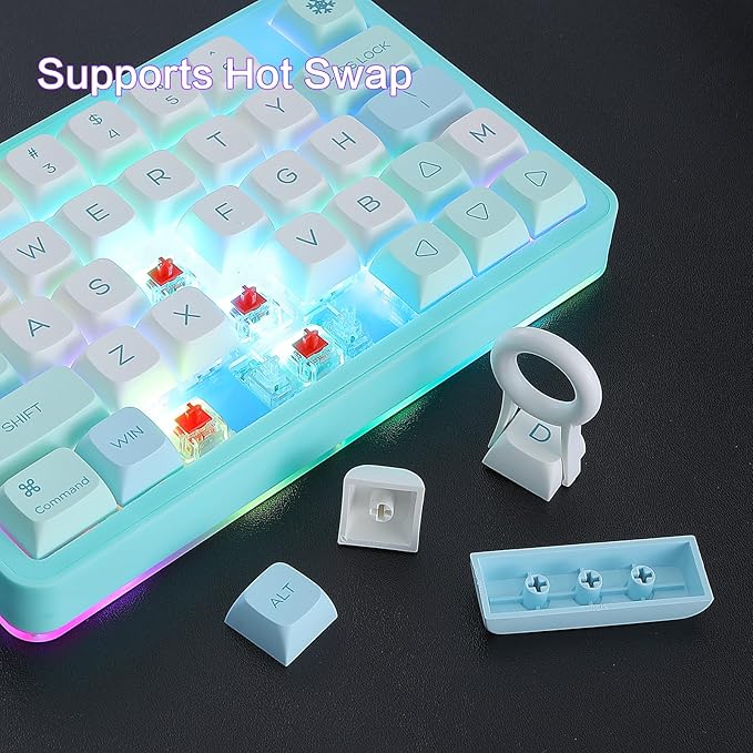 Koolertron Single-Handed Macro Mechanical Keyboard, RGB LED Backlit Portable Mini One-Handed Mechanical Gaming Keypad 39 Fully Programmable Keys (39 Keyboard Blue)