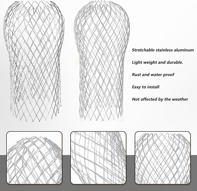 20 Pcs Gutter Downspout Guards 3.5 Inch Aluminum Leaf Filter Strainer Expandable Gutter Downspout Protector for Preventing Blockage Leaves Debri
