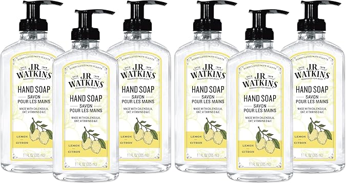 J.R. Watkins Gel Hand Soap, 6 Pack of 11 Fl Oz, Lemon