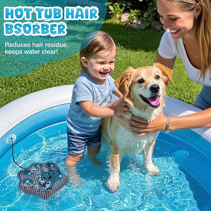 Hot-Tub-Scum-Absorber Paw Spa-Sponge-Oil-Absorbing-Sponge Reusable-Scum-Bug-Hot-Tub-Floating-Sponge-Remover Skimmer-Songe-Absorber Keep Water Cleaner Hot-Tub-Accessories Swimming Pool 2-Pack