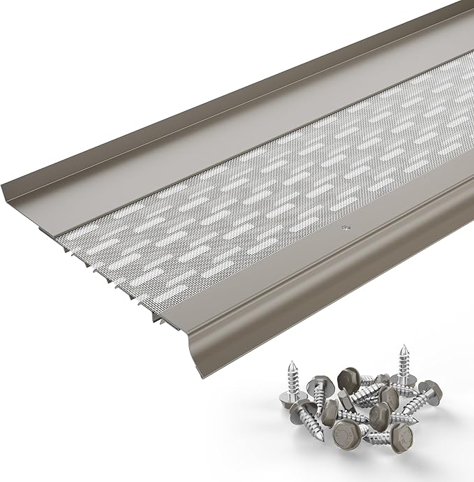 Micromesh 6 inch Gutter Guards Leaf Protection, 50 Feet Clay, Stainless Steel Mesh, Aluminum Gutter Covers, Contractor Grade Gutter Guard from Manufacturer