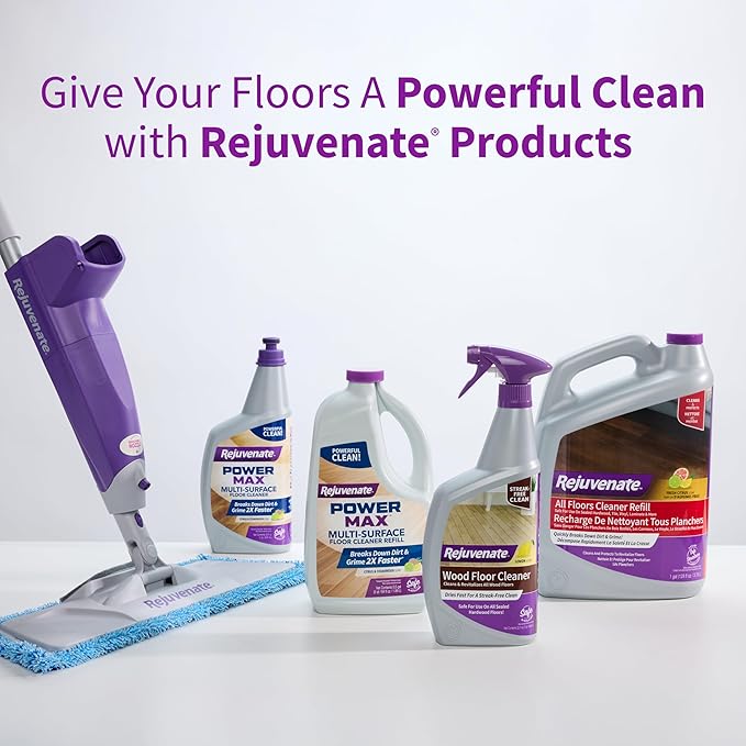 Rejuvenate All Floors Cleaner Refill, Breaks Down Dirt and Grime, Cleans and Protects Floors Throughout Your Home, Including Sealed Hardwood, Tile, Vinyl, Laminate and More, 1 Gallon, 2 Pack
