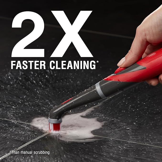 Rubbermaid Reveal Power Scrubber with Multi-Purpose Head, Cordless Electric Battery Powered Scrub Brush, Water Resistant, for Home/Kitchen/Bathroom/Grout/Tile/Shower/Tub