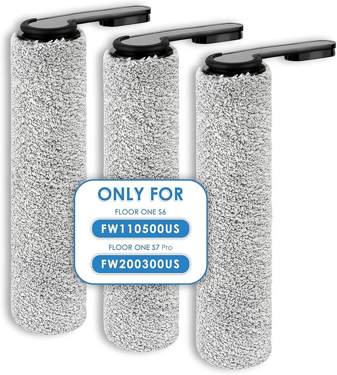 【NOT FOR Version 2, ROLLER HANDLE NOT DETACHABLE】 (3 Pack) ONE S7 PRO Replacement Brush Rollers for Tineco Floor ONE S7 PRO, ONE S6 Smart Cordless Cordless Wet Dry Vacuum Cleaner, Parts Brush Rollers
